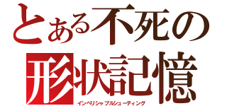 とある不死の形状記憶弾幕（インぺリシャブルシューティング）