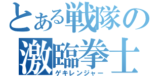 とある戦隊の激臨拳士（ゲキレンジャー）