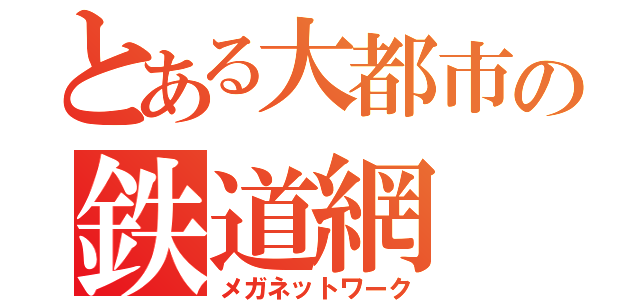 とある大都市の鉄道網（メガネットワーク）