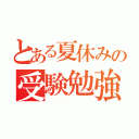 とある夏休みの受験勉強（）