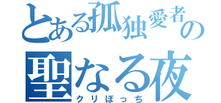 とある孤独愛者の聖なる夜（クリぼっち）