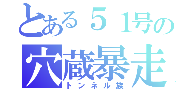 とある５１号の穴蔵暴走（トンネル族）