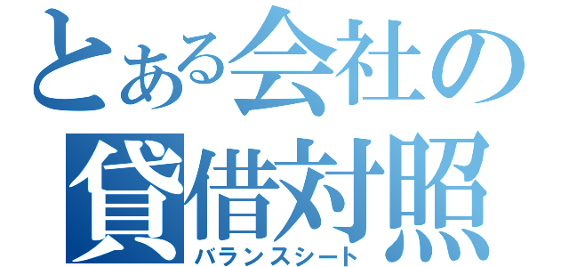 とある会社の貸借対照表（バランスシート）