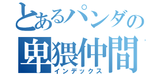 とあるパンダの卑猥仲間たち（インデックス）
