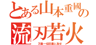 とある山本重國の流刃若火（　　万象一切灰塵と為せ）