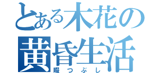 とある木花の黄昏生活（暇つぶし）