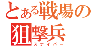 とある戦場の狙撃兵（スナイパー）