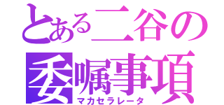 とある二谷の委嘱事項（マカセラレータ）