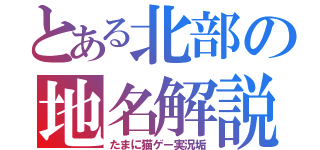 とある北部の地名解説（たまに猫ゲー実況垢）