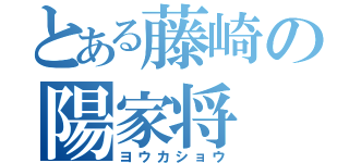 とある藤崎の陽家将（ヨウカショウ）