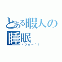 とある暇人の睡眠（（つω－｀））