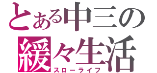 とある中三の緩々生活（スローライフ）