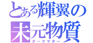とある輝翼の未元物質（ダークマター）