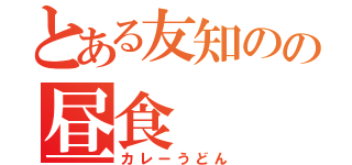 とある友知のの昼食（カレーうどん）