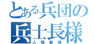 とある兵団の兵士長様（人類最強）