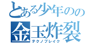 とある少年のの金玉炸裂（テクノブレイク）