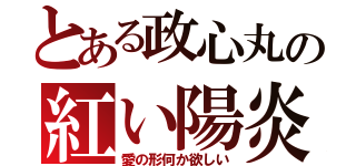 とある政心丸の紅い陽炎（愛の形何か欲しい）