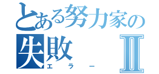 とある努力家の失敗Ⅱ（エラー）