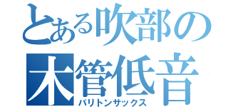 とある吹部の木管低音（バリトンサックス）