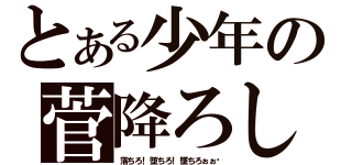 とある少年の菅降ろし（落ちろ！堕ちろ！墜ちろぉぉ‼）