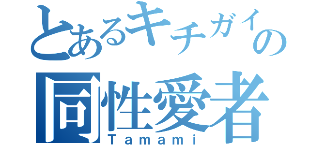 とあるキチガイの同性愛者（Ｔａｍａｍｉ）