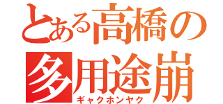 とある高橋の多用途崩壊（ギャクホンヤク）