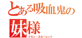 とある吸血鬼の妹様（フラン・スカーレット）