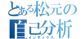 とある松元の自己分析（インデックス）