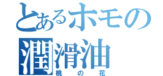 とあるホモの潤滑油（桃の花）