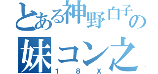 とある神野白子の妹コン之路（１８Ｘ）