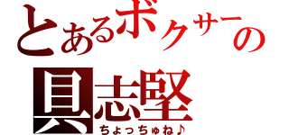 とあるボクサーの具志堅（ちょっちゅね♪）