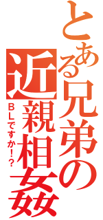 とある兄弟の近親相姦（ＢＬですか！？）