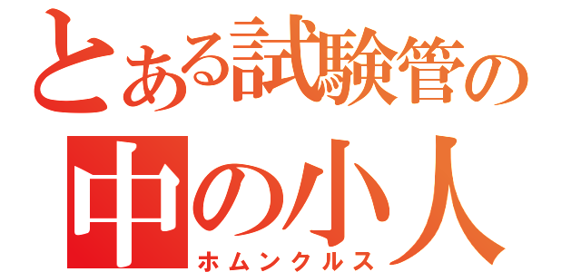 とある試験管の中の小人（ホムンクルス）