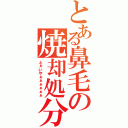 とある鼻毛の焼却処分（ふぁいやぁぁぁぁぁぁ）