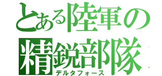 とある陸軍の精鋭部隊（デルタフォース）