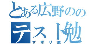 とある広野ののテスト勉強（サボリ魔）