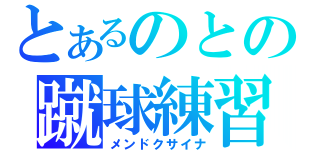 とあるのとの蹴球練習（メンドクサイナ）