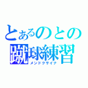 とあるのとの蹴球練習（メンドクサイナ）