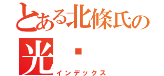 とある北條氏の光军（インデックス）