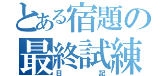 とある宿題の最終試練（日記）