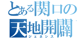 とある関口の天地開闢（ジェネシス）