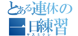 とある連休の一日練習（ヤスミクレ）