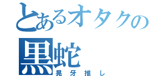 とあるオタクの黒蛇（晃牙推し）