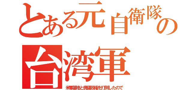 とある元自衛隊の台湾軍（米軍基地と傀儡政権を打倒したので）