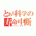 とある科学の寿命中断（クリティカル）