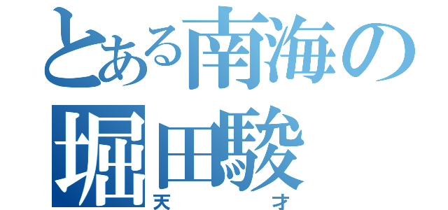 とある南海の堀田駿（天才）