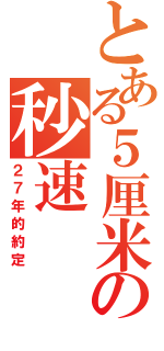 とある５厘米の秒速（２７年的約定）