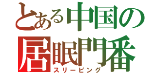 とある中国の居眠門番（スリーピング）