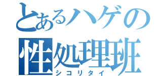 とあるハゲの性処理班（シコリタイ）