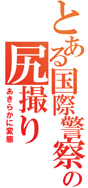 とある国際警察の尻撮り（あきらかに変態）